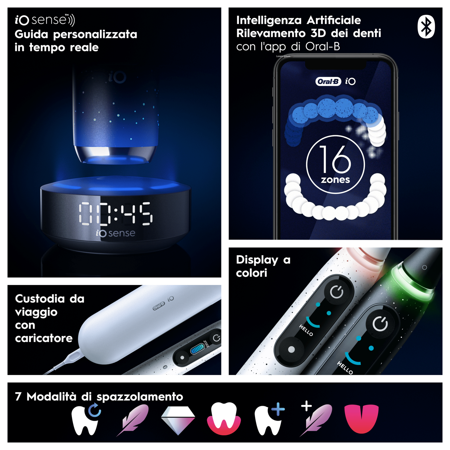 Oral-B iO 10 Duo Pack Nero, 2 Spazzolini Elettrici Ricaricabili