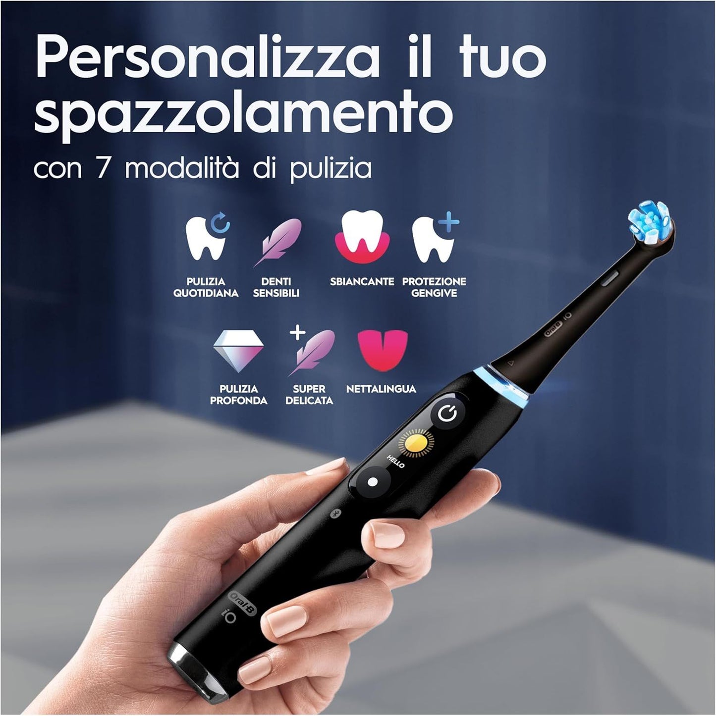 Oral-B iO 9 Electric Toothbrush White, 2 Heads, 1 Travel Case + Oral-B Pro-Expert Advanced Deep Clean Toothpaste (24-Hour Prevention) + Oral-B iO Ultimate Clean Heads White, Pack of 10