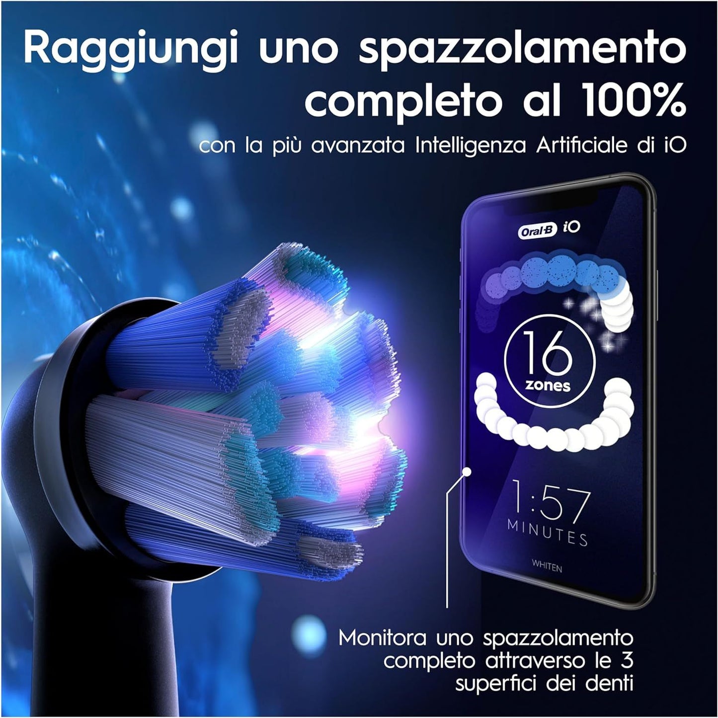 Oral-B Spazzolino Elettrico iO 9 Bianco, 2 Testine, 1 Custodia Da Viaggio + Oral-B Dentifricio Pro-Expert Advanced Pulizia Profonda (Prevenzione Per 24 Ore) + Oral-B iO Testine Ultimate Clean Bianche, Confezione da 10 Pezzi
