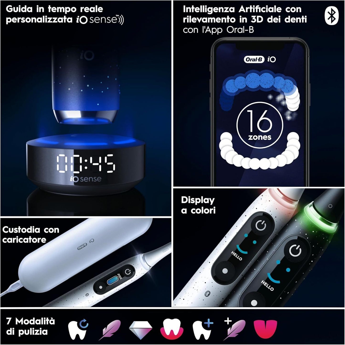Oral-B Spazzolino Elettrico Duo Pack iO 10 Nero & Bianco, 2 Testine, 2 Custodie Da Viaggio + Oral-B Dentifricio Pro-Expert Advanced Pulizia Profonda (Prevenzione Per 24 Ore)