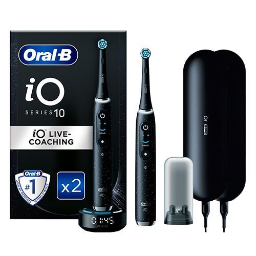 Oral-B iO 10 Duo Pack Nero, 2 Spazzolini Elettrici Ricaricabili
