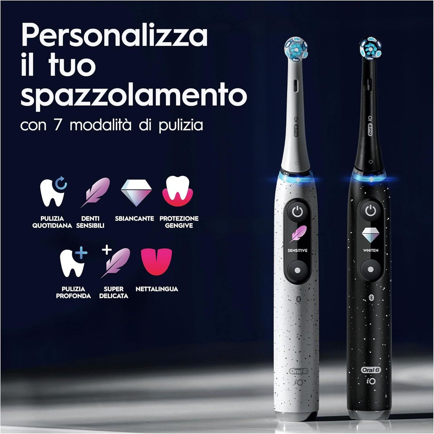 Oral-B Spazzolino Elettrico Duo Pack iO 10 Nero & Bianco, 2 Testine, 2 Custodie Da Viaggio + Oral-B Dentifricio Pro-Expert Advanced Pulizia Profonda (Prevenzione Per 24 Ore)