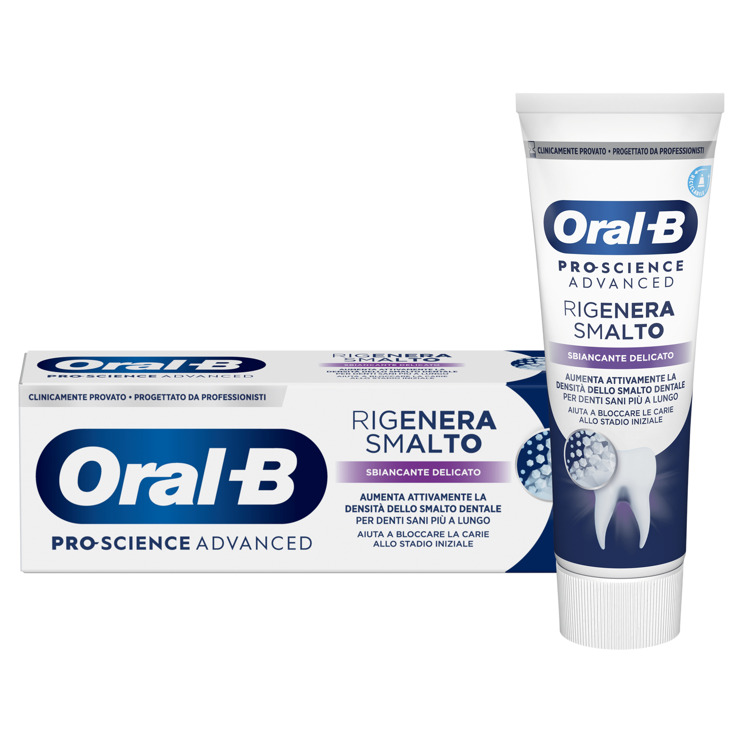 Oral-B Spazzolino Elettrico iO 10 Bianco, 1 Testina, 1 Custodia Da Viaggio + Oral-B Dentifricio Pro-Science Advanced Rigenera Smalto Sbiancante Delicato