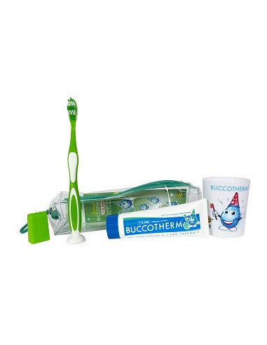 BUCCOTHERM TROUSSE 7-12 JAHRE ENTHÄLT MINZE-ZAHNPASTA, ZAHNBÜRSTE UND ZAHNBÜRSTENHALTER