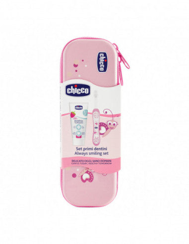 Chicco Pink Zahnpflegeset mit Fluorid