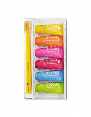 Curaprox Be You Mixed Set 6 Zahnpasten 10 ml + 1 Zahnbürste CS 5460