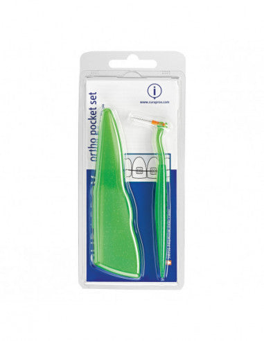 Curaprox Cps Ortho Pocket Set 1 Set Consisting of 1 Uhs 451 Holder + cps Interdental Brushes 07/14/18 + 1 Orthodontic Wax Bar