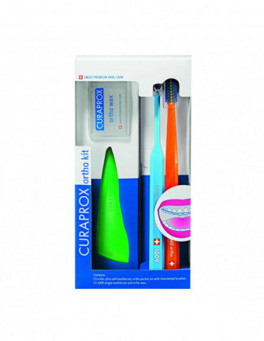 Curaprox Ortho Kit 1 Set Consisting of Cs 5460 Ortho+cs 1009 Single+cps Ortho Pocket Set+ortho Wax