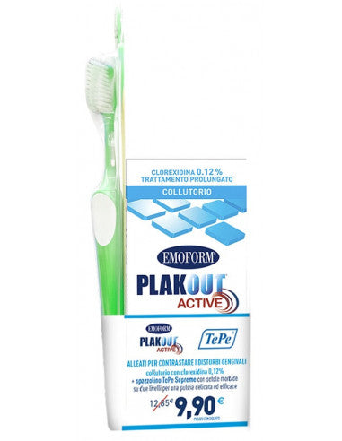 Emoform Plak Out Active Collutorio Clorexidina 0,12% 200 Ml+ Spazzolino Tepe