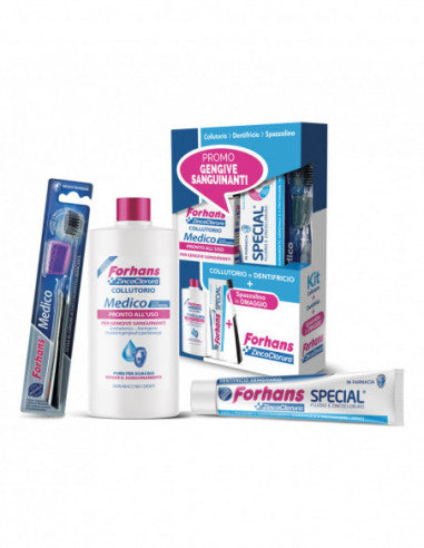 Forhans Bleeding Gums Kit 1 Forhans Medical Mouthwash 250 Ml + 1 Forhans Special Toothpaste 75 Ml + 1 Forhans Toothbrush M