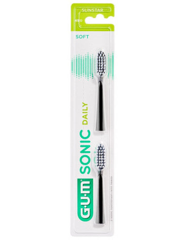 Gum Sonic Daily Spazzolino Batteria Refill Black 2 Pezzi