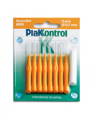 Plakkontrol Interdental Brush With Midi Handle 0.7 8 Pieces