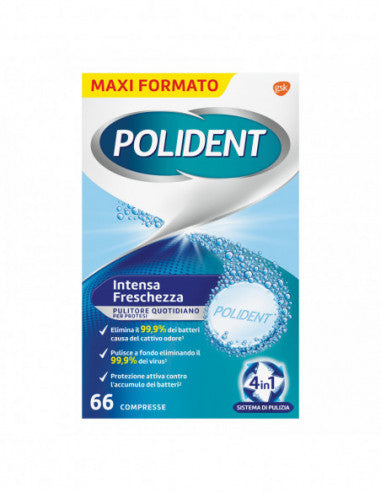 Polident Total Action 66 Tabletten Täglicher Zahnprothesenreiniger