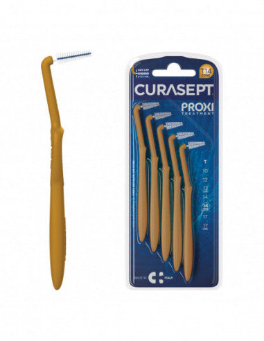 Curasept Proxi Angle Interdental Brush Size T14 Conical Iso 4 Color Ochre Diameter 1.4 Mm