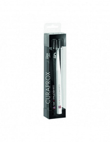 Curaprox White Is Black Zahnbürste weiß/schwarz 2 Stück