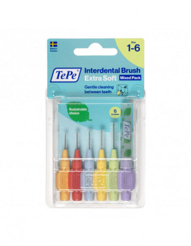 Tepe Interdentalbürsten Xsoft Mix Pack orange-lila 6 Stück